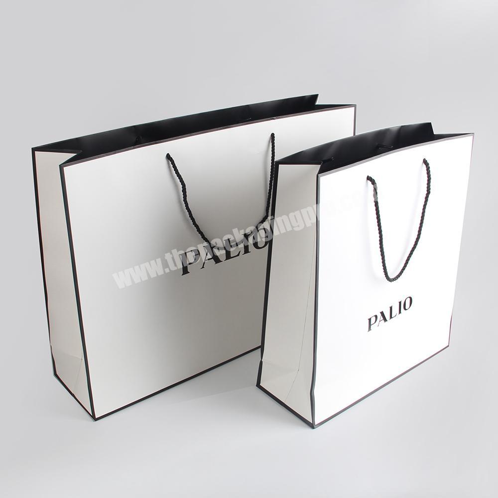 Retail logo printed customised clothing luxury shopping cosmetic packaging recycle paper bag craft