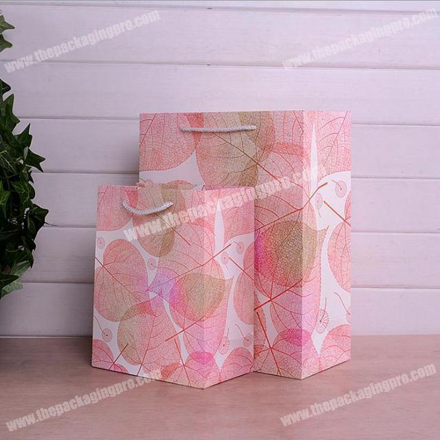retro fresh mixed forest art white gift shopping paper bag with handle