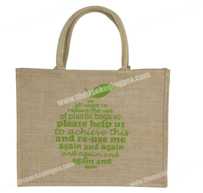 Reusable Burlap Jute Shopping Bags
