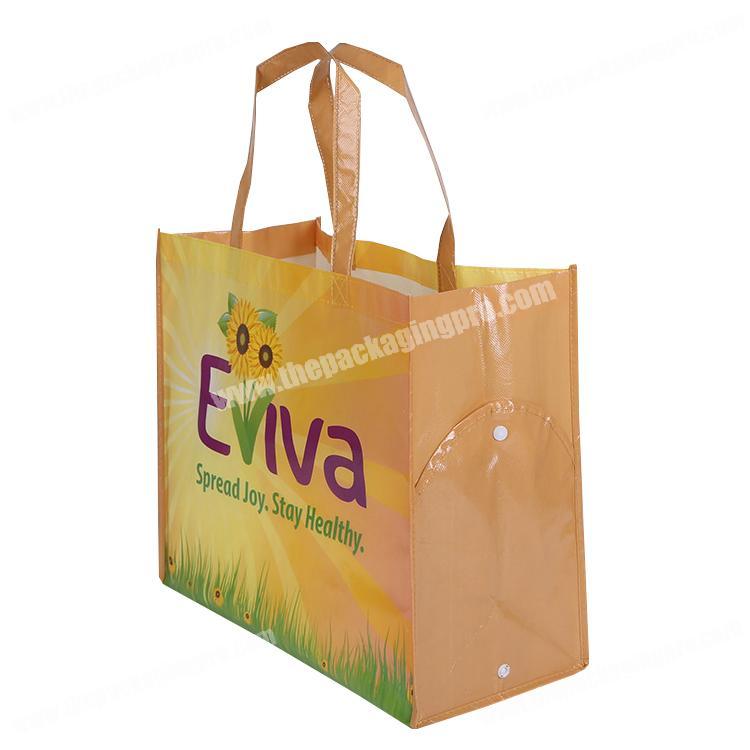Reusable eco PP retail pocket foldable non woven grocery shopping bag