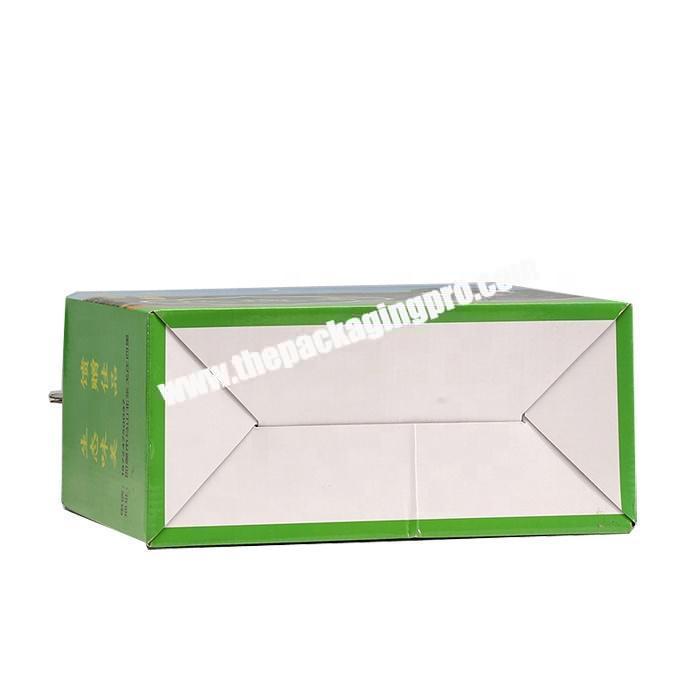 Reusable folding corrugated paper fruit pack box with handle