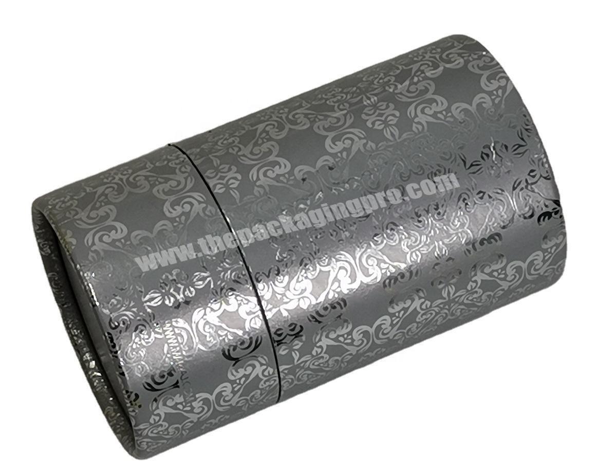 Reverse UV Varnish Silver Card Printing Rolled Edge Perfume Packaging Paper Tube With EVA Inserts