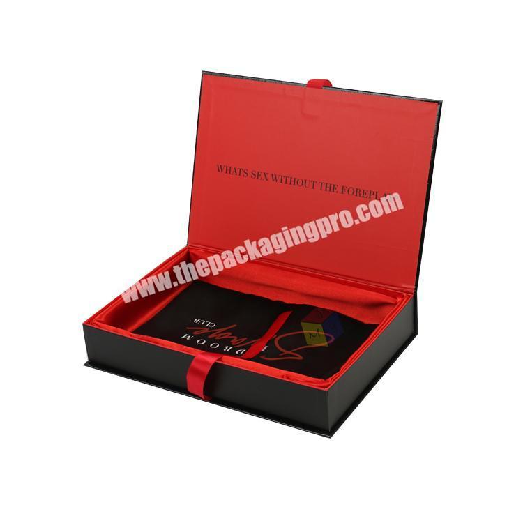ribbon closure branded custom logo lingerie packaging box