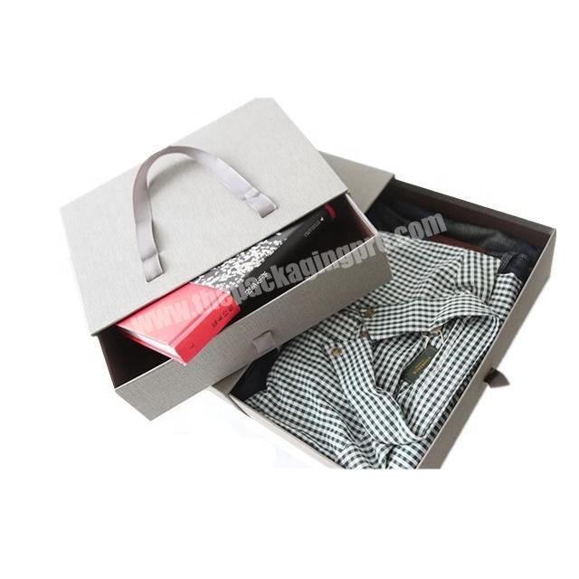 ribbon closure paper box package for cloth