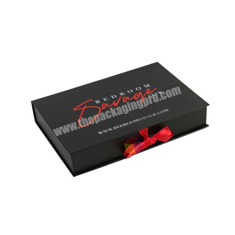 ribbon closure personalized cardboard gift lingerie box packaging
