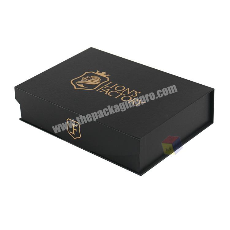 rigid black flip top box custom hoodie packaging