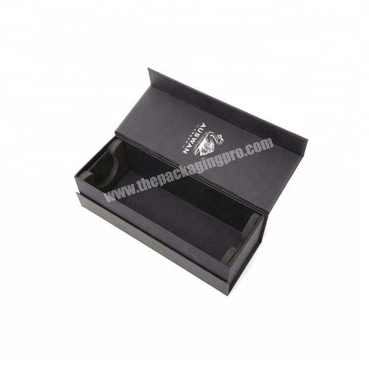 Rigid cardboard magnetic closure gift box with cut out EVA  foam insert