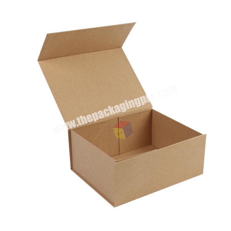 rigid cardboard magnetic folding kraft gift box for clothes