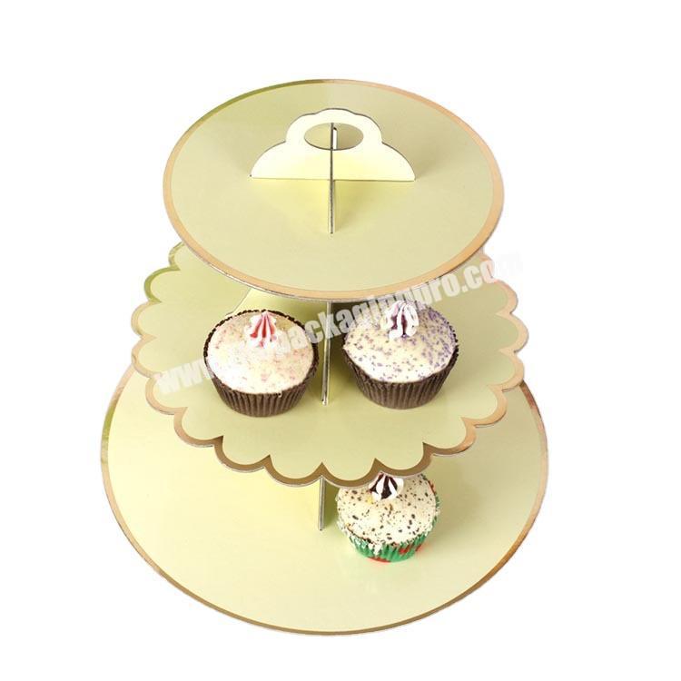 Rigid Cardboard Material Party 3 Layers Cake Dessert Display Stand