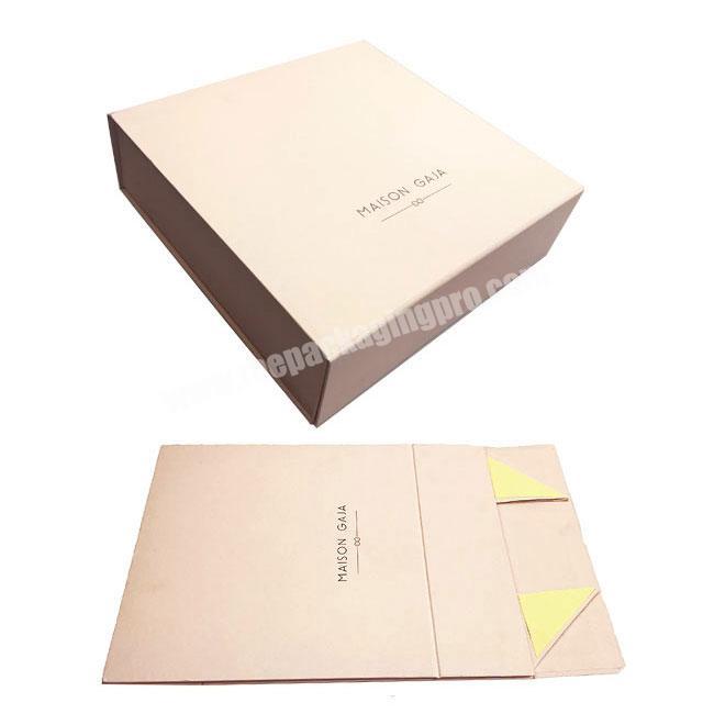Rigid Cardboard Packaging Magnetic Closure Box High End Collapsible Flat Packed Magnetic Paper Gift Box