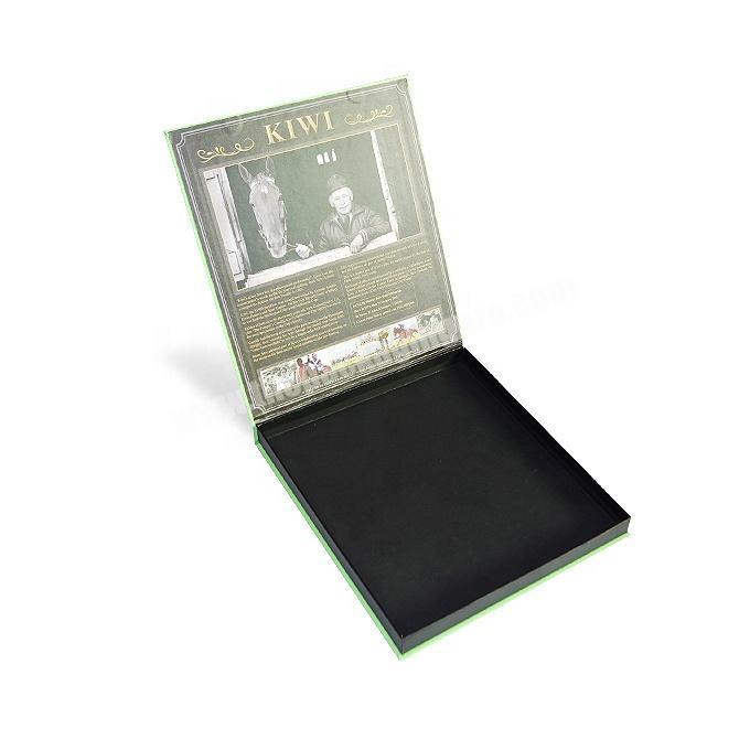 Rigid cardboard paper CD DVD packaging box with magnetic
