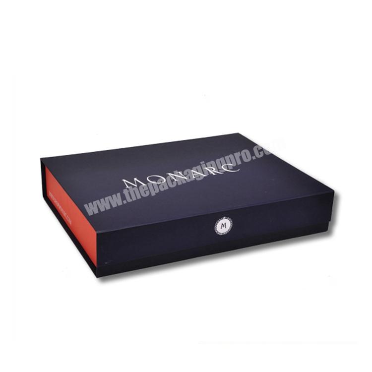 RIGID cardboard paper magnetic gift box Black Gift Box Cosmetics Jewelry Kraft Packaging Box