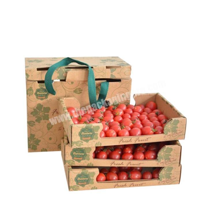 Rigid Corrugated cardboard  Full Color Printing Custom Logo Fruits Stacked Packaging Boxes Shipping Carton