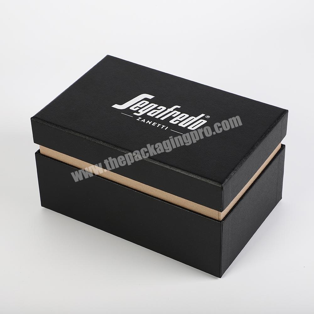 rigid packaging gift box offset printing hot foil logo with special paper and bottom enforcement