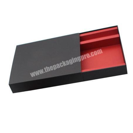 Rigid paper wholesale manufacturer black and red handmade drawer stationery packing gift boxes