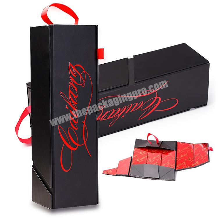 Rigid wine folding paper box packaging