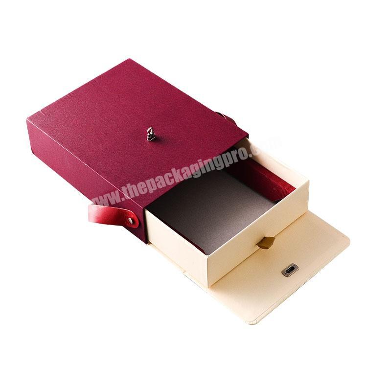 Rigid With Foam Insert Luxury Custom Irregular Package Black Paper Packaging Bracelet For Small Gift Jewelry Box Drawer Handles