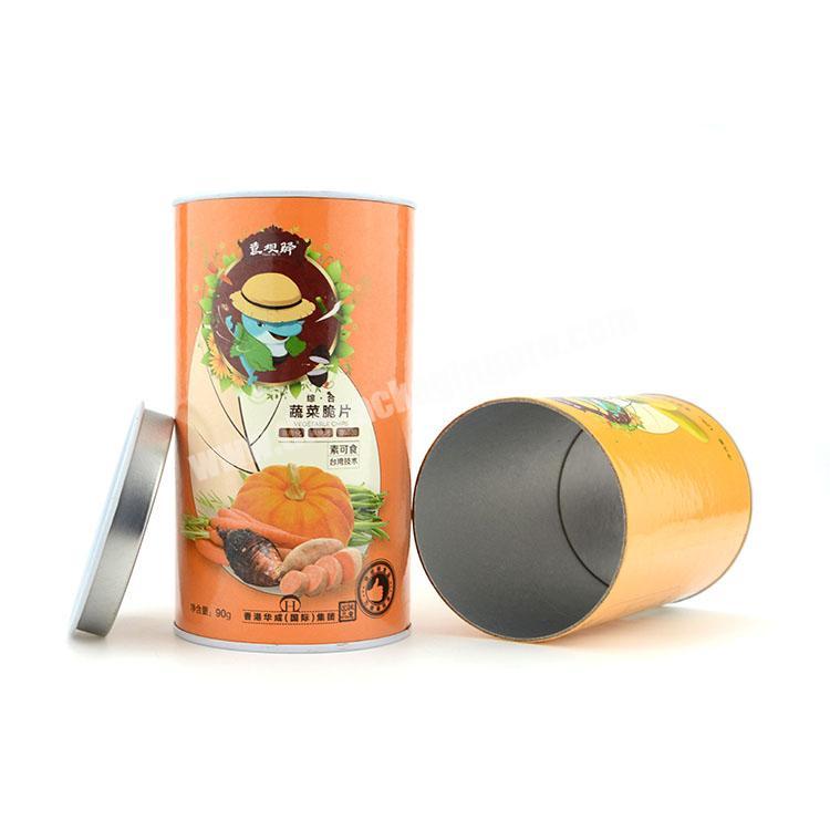 Rolled edge cylinder round paper tube box custom printed cardboard tube for tea