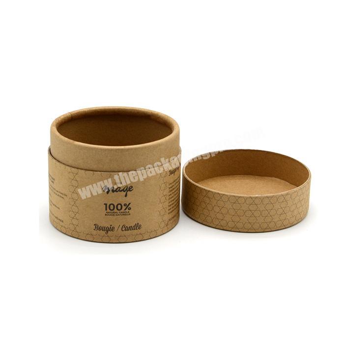 rolled edge eco friendly kraft paper tube round candle box cylinder box packaging