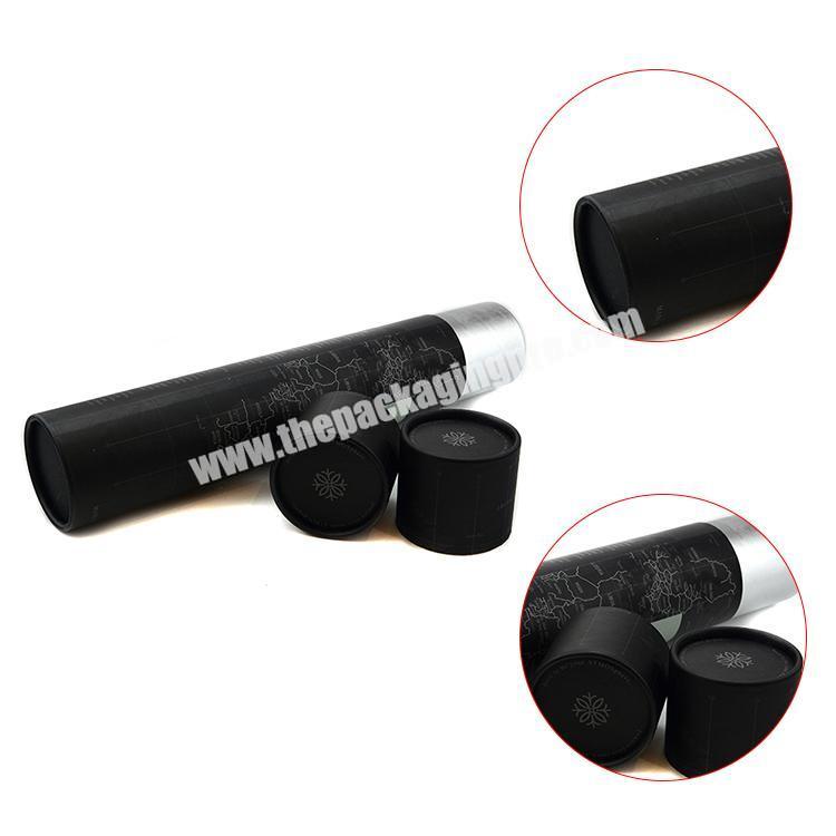 Rolled edge round cardboard packaging box map packaging paper tube round black cardboard tube