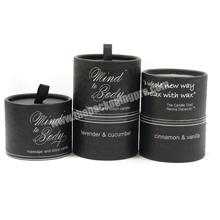 rolled edge round tube box black paper tube packaging hard cylinder gift box