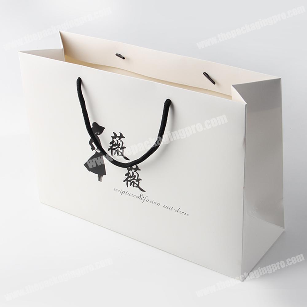 Rope handles ivory board paper gift bag for fathers day