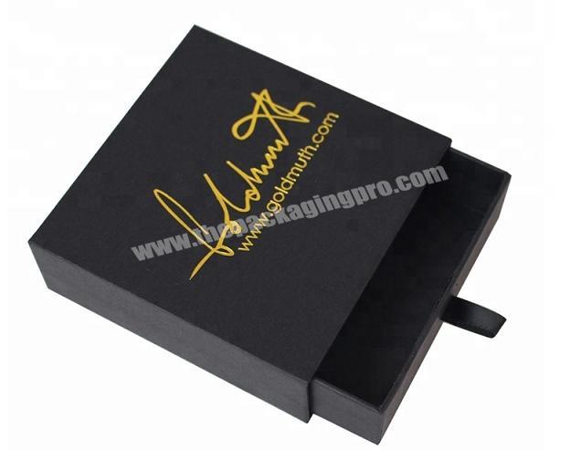 Rose hot golden printing black paper gift box ribbon full color gift box with draws