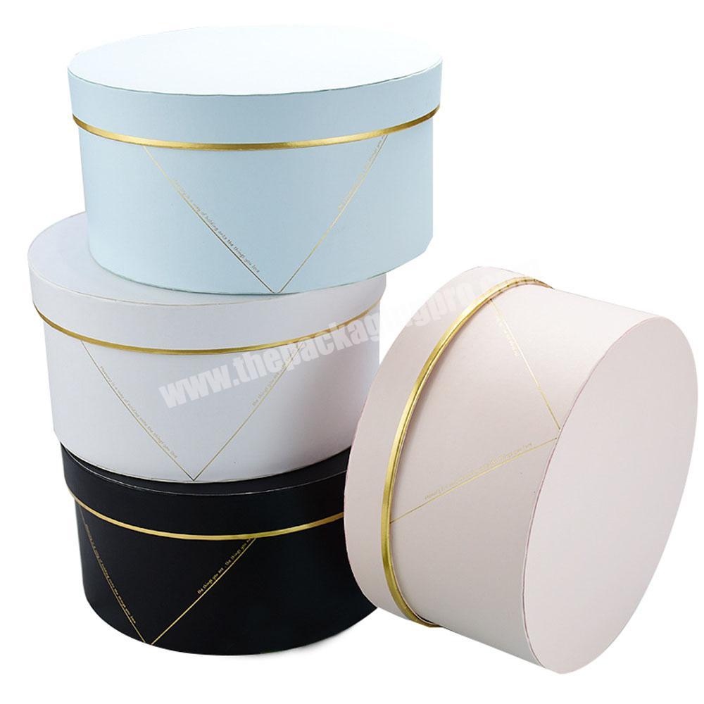 Round Cardboard Rose Flower Packaging Boxes Paper Gift In Stock With Lids