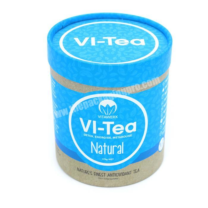 round cylindrical cardboard tube rolled edge tea packaging paper tube