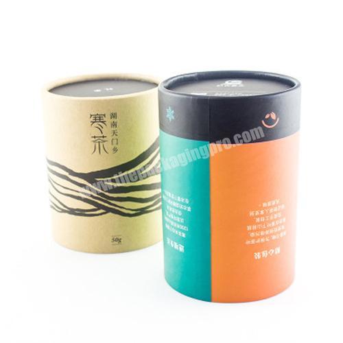 Round Eco-Friendly Tea Coffee Package Gift Paper Box With Rolled Edge