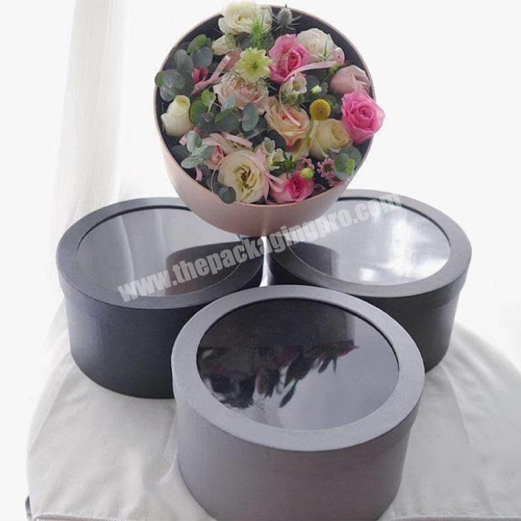 Round flower box PVC window transparent flower-arranging gift box
