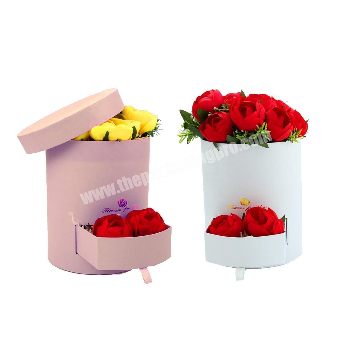 Round flowerbox cylinder gift cardboard boxes with lid manufacturer