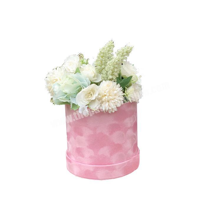 Round glitter box custom flower paper gift velvet