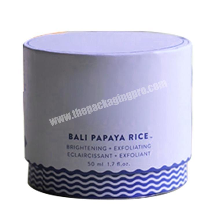Round hard cosmetic box with lid fancy paper cardboard boxes packaging