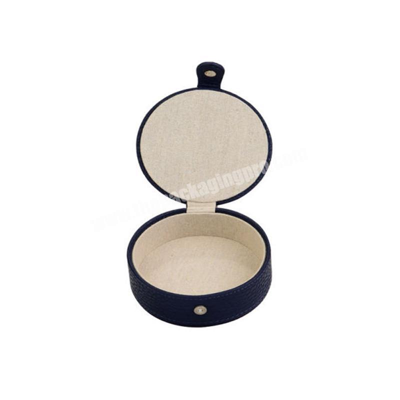 Round Jewelry Box Earrings Pendant Necklace Packaging With Matel Closure