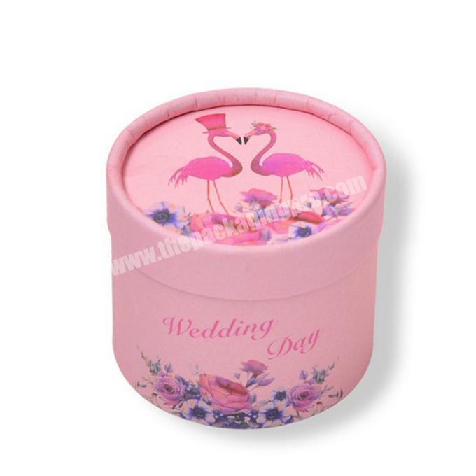 Round Paper Tube with cover Small Cardboard Candy Box Wedding Favor Gift Jar Tea Packaging Box