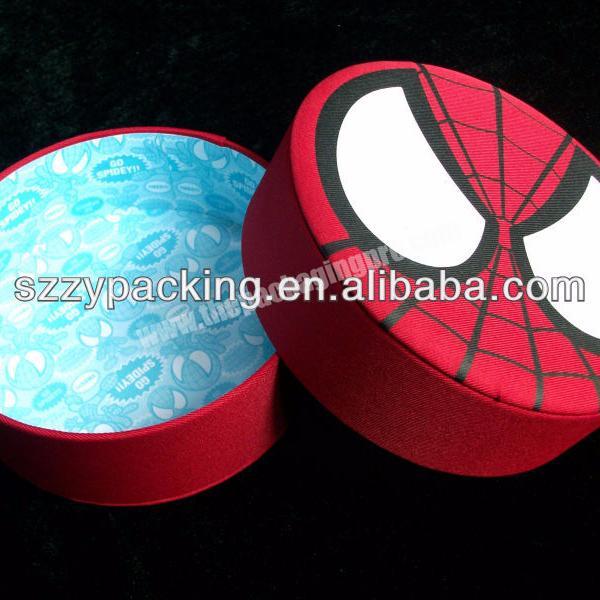round spiderman box for candy packing
