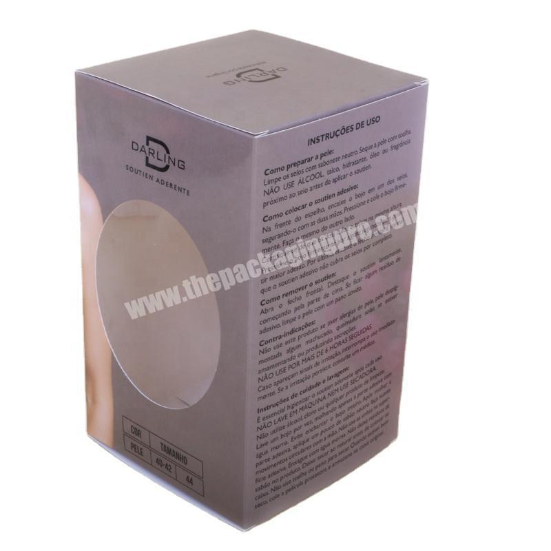 SC Best sale custom printed cardboard bra packaging paper box with window