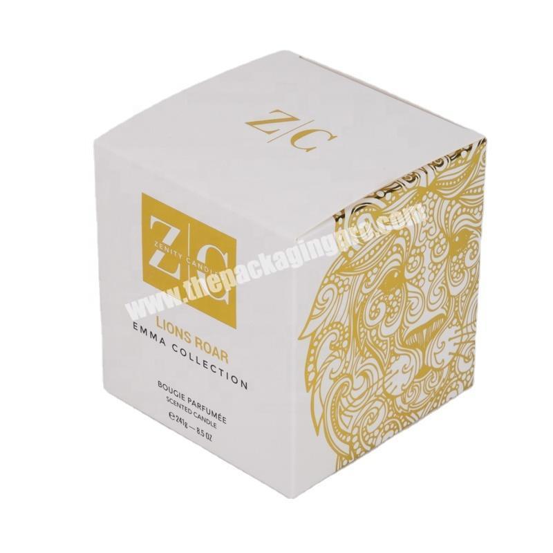 SC Luxury design custom hot gold stamping paper candle packaging box