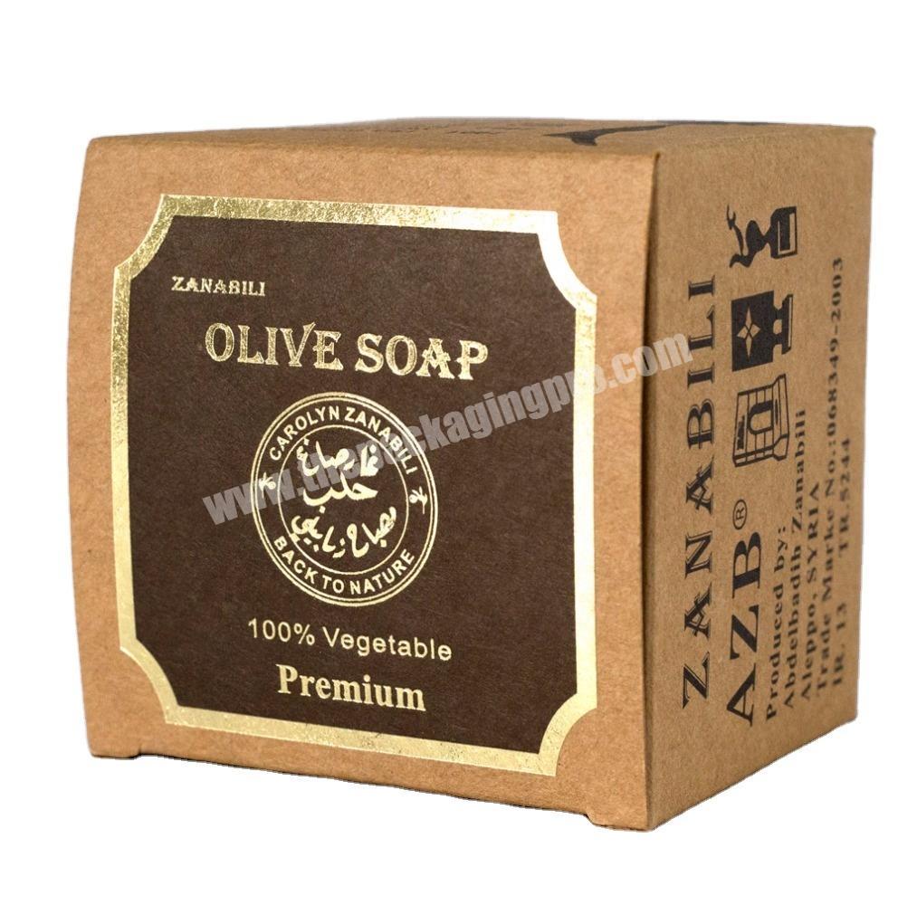 SC Supplier Hot Silver Stamping Custom Kraft Paper Handmade Soap Packaging Box