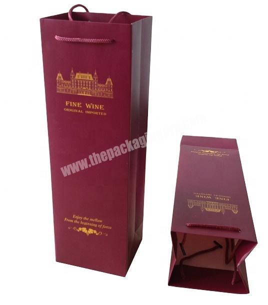 SC supplier OEM customized packaging wine bottle paper bag