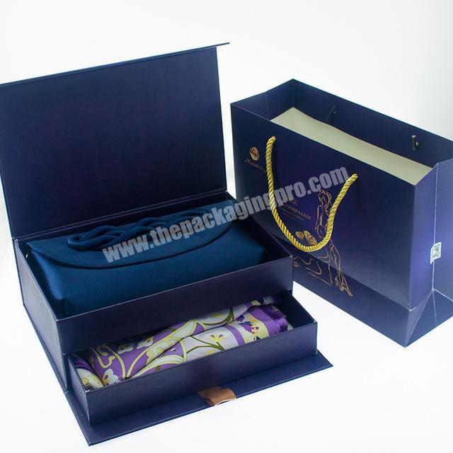 Scarf Gift Box Cardboard Drawer Sliding Box With Bag