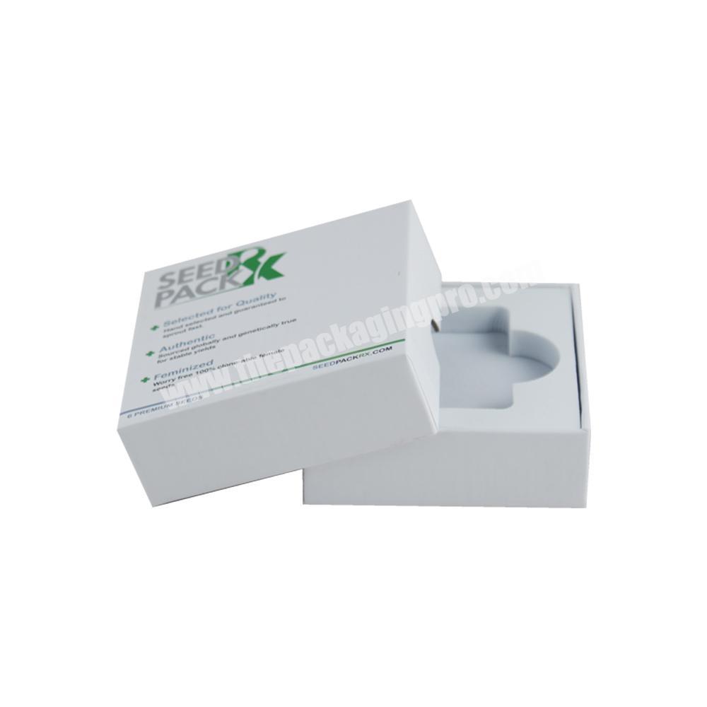 Senior custom design white rigid cardboard lid and base paper boxes packaging for small item