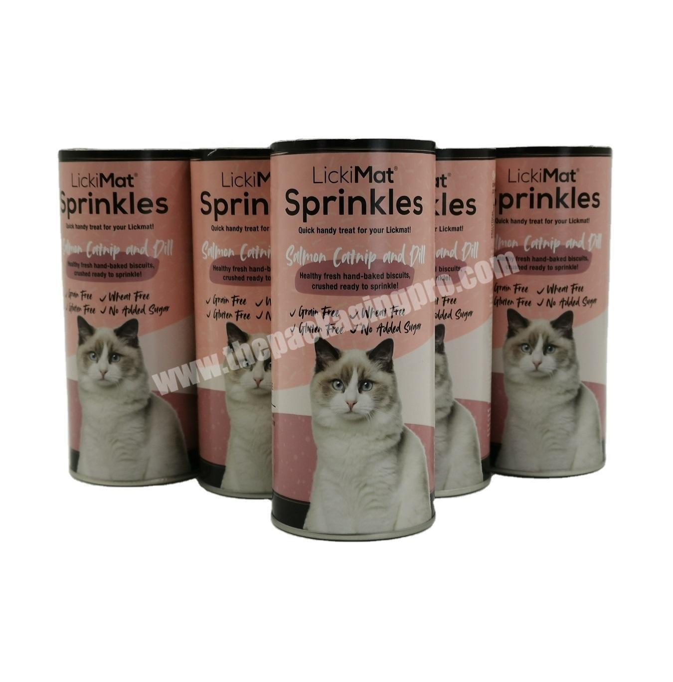 Shaker Top Food Grade Paper Cardboard Tube For Cat Veterinary Medicine Packaging
