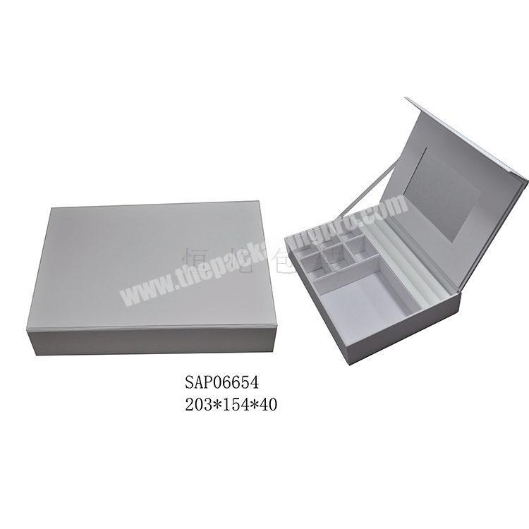 Shanghai factory simple black  PU leather earring necklace black leather  jewelry packaging box
