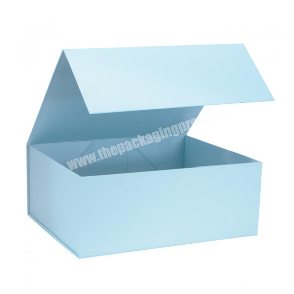 ShenZhen Custom Logo Folding Black Paper Flat Packing Luxury Magnetic Collapsible Gift Box For Sweet Wedding Dress