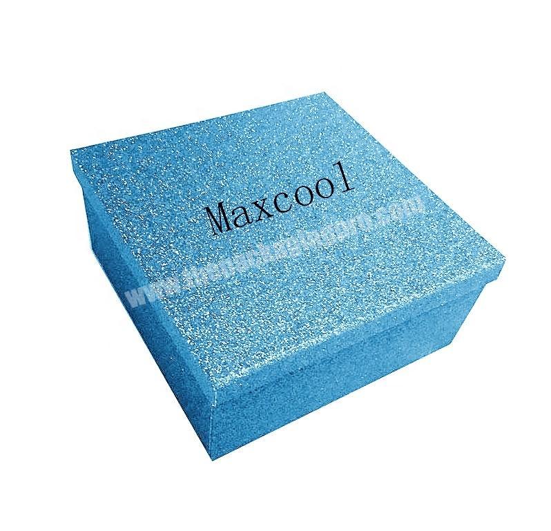 Shenzhen factory high quality baby shoes glitter packaging boxes with lid