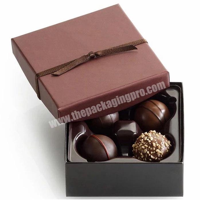 Shenzhen packaging eco-friendly paper candy gift box packaging with plastic tray lid base chocolate boxes packaging
