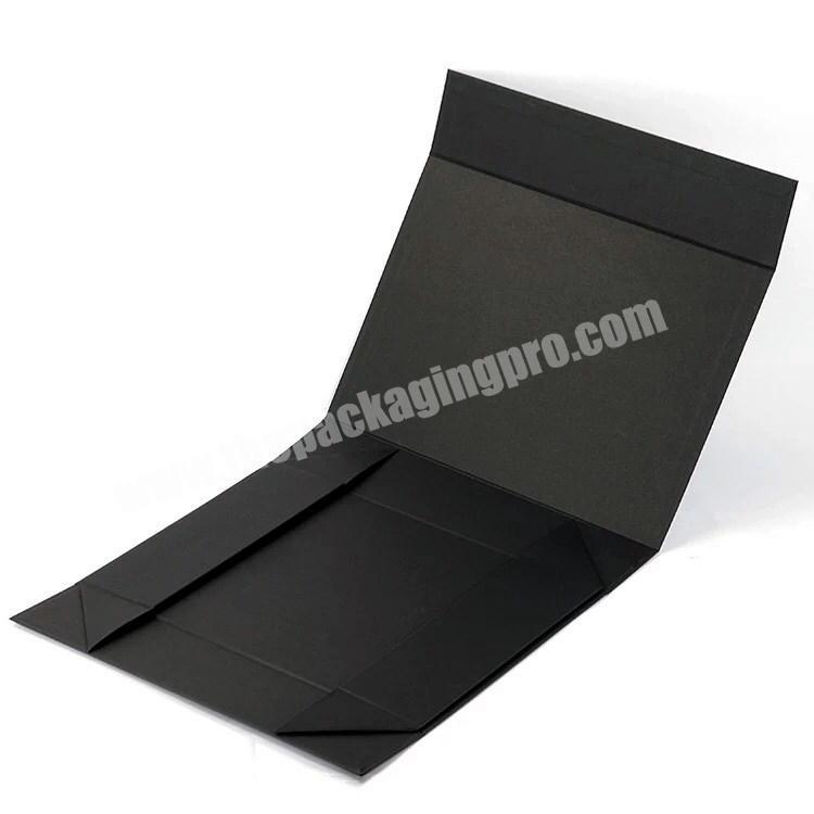 Shenzhen Quality Custom Logo Folding Black Paper Flat Packing Luxury Magnetic Gift Box Wholesale