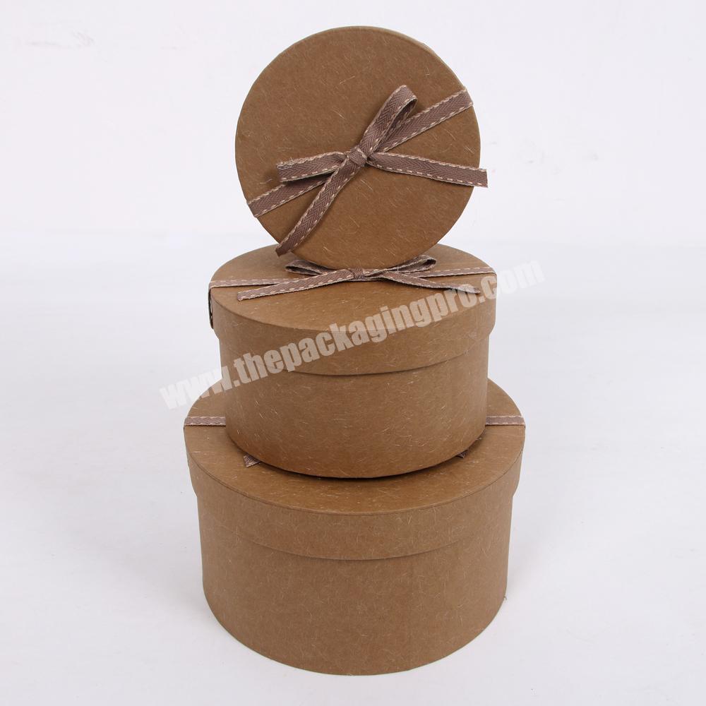 Shihao 2247 Plain Color Round Rigid Paper Gift Box With Bow